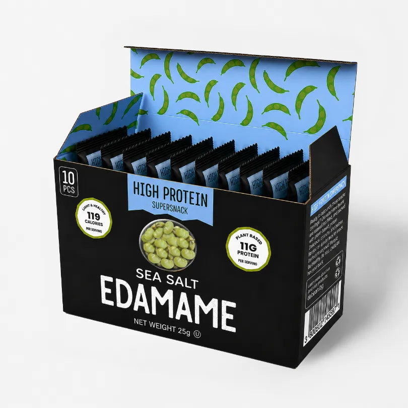 DABEAN BOX Sól morska – 10 saszetek prażonego edamame po 25 g