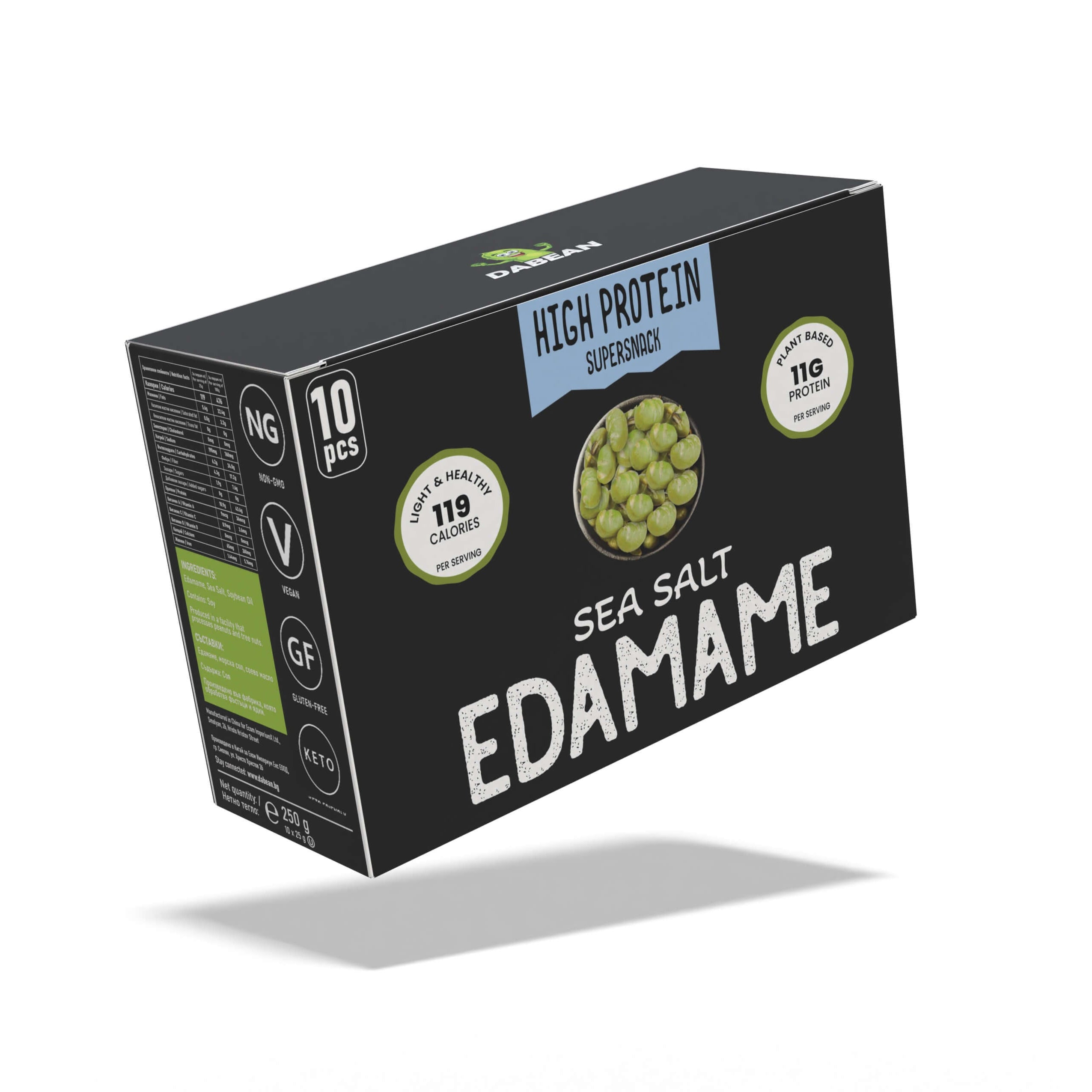 DABEAN BOX Sól morska – 10 saszetek prażonego edamame
