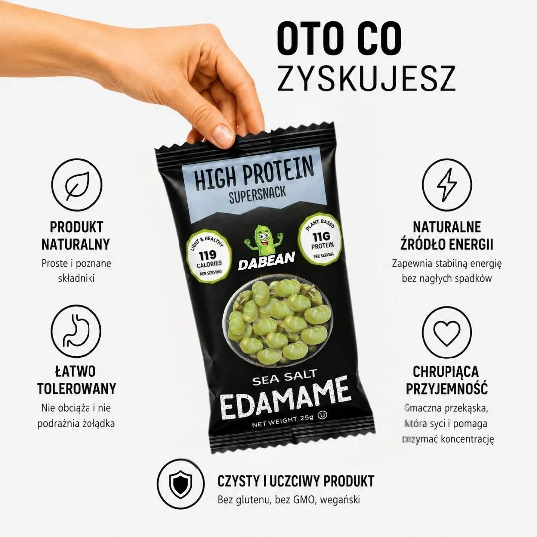 Chrupiące edamame DABEAN – prażone, nie smażone